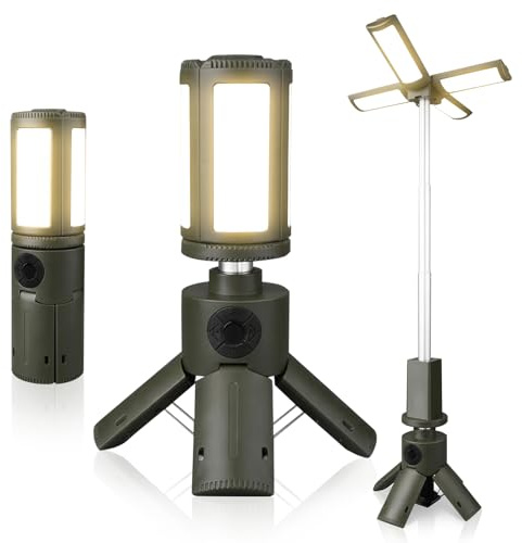 Teleskop Campinglampe,10000mAh LED Magnetische Camping Laterne Wiederaufladbar, Höhenverstellbar, IPX5 Wasserdicht Zeltlampe, Notbeleuchtung mit Powerbank-Funktion für Camping, Notfälle, Baustelle