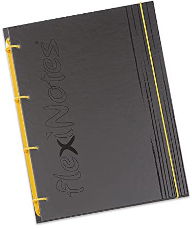 flexiNotes NOTIZBUCH A5, Typ: fN Black, Gelb, 75 Blatt kariert - Ring S