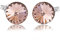 Materia Runde Ohrstecker Silber 925 Damen Kristall Steinchen SO-102-Apricot