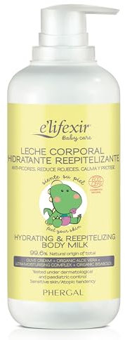 Elifexir Baby Care - Reepithelisierende Feuchtigkeitsmilch | Spendet Feuchtigkeit, reduziert Juckreiz und Rötungen, schützt und beruhigt | Hypoallergen | 99% natürliche Inhaltsstoffe | 400 ml