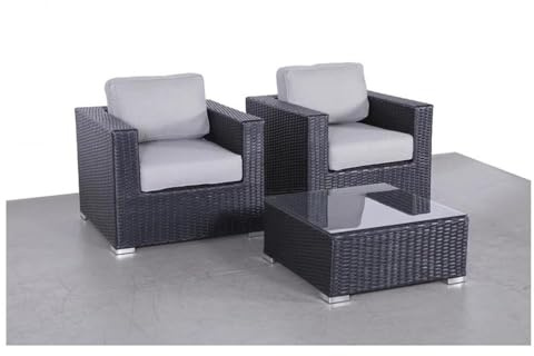 Living Source International 3-Piece Wicker/Rattan Seating Group in Brown