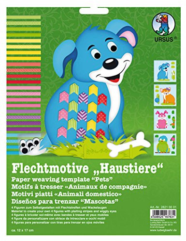 Ursus 28210001F - Flechtmotive Haustiere, Flechtstreifen und Wackelaugen