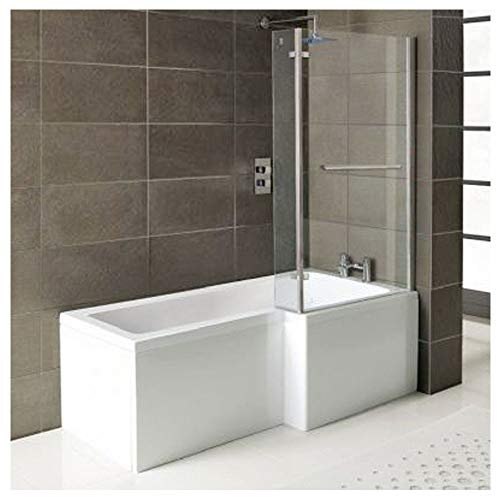 Vasca da bagno Syna destro 150 X 85/70 cm + Box Doccia Vasca + grembiule + scarico + vasca piedi