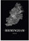 JUNIWORDS Stadtposter - Wähle Deine Stadt - Birmingham - 21 x 30 cm Poster - Schrift A - Schwarz