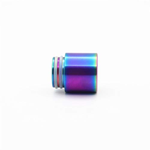 LITAO-EC, 1pcs Noir/Argent/Or/Rainbow Drip Tip en Acier Inoxydable 810,sans Tabac ni Nicotine (Bundle : 1pcs, Color : Rainbow)
