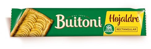 BUITONI Masa Hojaldre Rectangular - Masa Crujiente y Ligera para Tartas, Croissants y Repostería Dulce y Salada - 230g (Refrigerado)