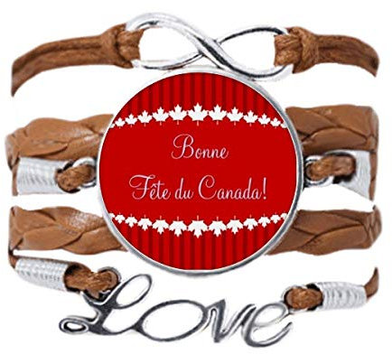 Ahornblatt Happy Canada Day 4. Juli Armband Liebeskette Seil Ornament Armband Geschenk