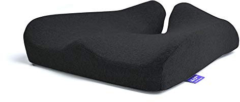 Cushion Lab Patentiertes Druckentlastungs-Sitzkissen für langes Sitzen auf Büro- und Heimstuhl, extra dichter Memory-Schaum für weiche Unterstützung, Auto & Stuhlpolster für Hüfte, Ischias, Schwarz