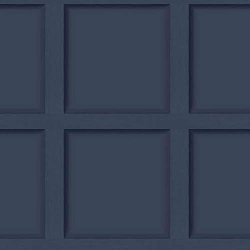 Navy Blue Wood Panel Effect Wallpaper Modern Contemporary