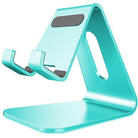 Lucrave Handy-Ständer, Cradle, Halterung, Aluminium-Desktop-Ständer, kompatibel mit Schaltern, alle Smartphones, iPhone 16 15 14 13 12 Mini Pro Max Xs Xr X SE 8 7 6 6s Plus SE 5 5s, Minzgrün