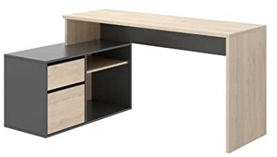 BEFARA-DK Schreibtisch L-FÖRMIG OTTO - Graphit/Natur