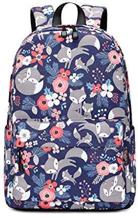 Wadirum Frauen Freizeit Rucksack Geldbörse College Schule Rucksack für Mädchen Fuchs