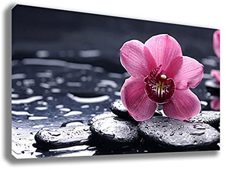 Quadro Moderno FIORI orchidee fucsia Quadri moderni da Parete XXL grande Stampa su tela Canvas Decorazione muro Murale Soggiorno Arredo Camera da letto Cucina (70x100cm, 8)