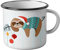 1 Emaille-Tasse Weihnachten Kinder Kindertasse mit Tiermotiv, Faultier - Geschenk Jungen Mädchen zu Weihnachten Nikolaus Tasse Trinkbecher Christmas Geschenkidee für Kinder, Mehrfarbig