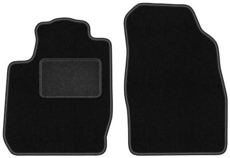 Velours-Fußmatten vorne passend für Ford StreetKa 2003-2006, Schwarz, LUX | passend für Cabrio; Velours-Teppich (Polypropylen), ca. 6,5 mm; rutschfest, Universal-Befestigungen