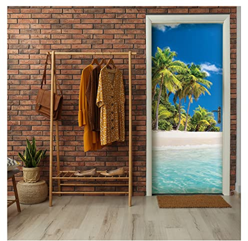 Wallarena Türtapete , Meer, 91x211cm | Fototapeten - Tapeten - für Wohnzimmer Schlafzimmer - Vliestapete Wandtapete Tapete 3D Effekt- inkl. Kleister