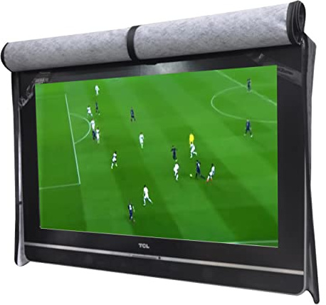 acoveritt Outdoor 86-90 Zoll TV-Set-Abdeckung, kratzfeste Auskleidung, schützt LED-Bildschirm, kompatibel mit Standard-Halterungen und -Ständer (schwarz)