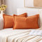 MIULEE 2er Set Kordsamt Kissenbezüge Samtkissen Weich Dekokissen Dekorativ Kissenbezug Modern Kissenhülle Sofakissen Zierkissen Couchkissen für Wohnzimmer Schlafzimmer Orange 30x50 cm