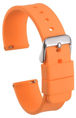 sourcing map Bracelet de montre de rechange en silicone souple avec boucle en acier inoxydable pour homme et femme, 18mm