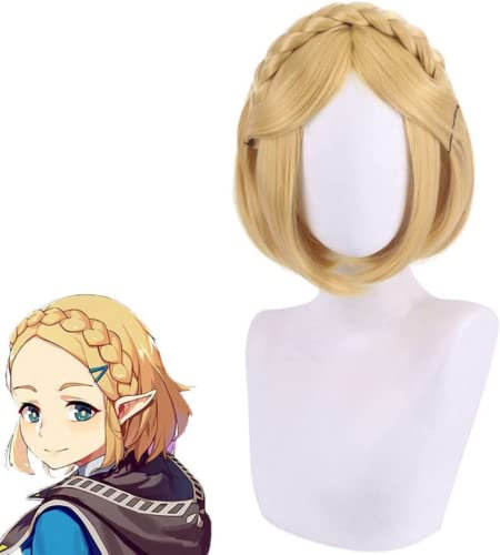 Anime Game Cosplay Perücke Die Legende von Zelda: Atem der wilden Zelda, Frauen blonde kurze Haare, für Halloween, Party, Karneval, Nachtleben, Konzerte, Hochzeiten