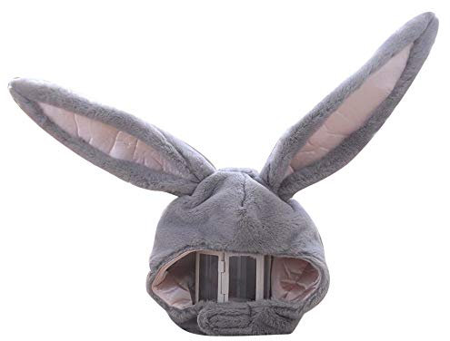 CUTeFiorino Mützen Wolle Plüschkleid Kaninchenkopf Tiermütze Partygirl Geschenk niedliche Abdeckung Ohrmütze Baseballmützen Suzuki Cap (Grey, One Size)