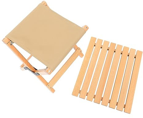 Holibanna 1stk Klappbarer Campinghocker Picknicktisch Holz Reisehocker Stuhl Outdoor-klapphocker Holzstühle Für Draußen Camping-klappstuhl Stühle Im Freien Reisen Buche Balkonhocker Draussen