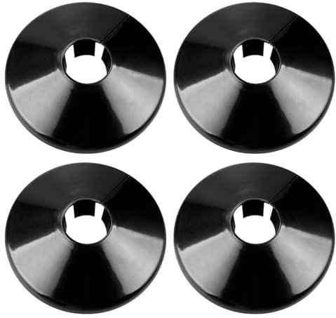 4Pcs Radiator Pipe Covers, GLADFRESIT 15mm Plastic Black Pipe Collars Pipe Cover Plate for Wall Pipe Tube Decoration