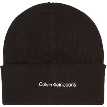 Calvin Klein Jeans Damen INST EMBRO BEANIE K60K612651, Black (Black/Peach Whip), OS