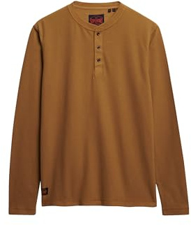 Superdry Waffle Henley Long Sleeve Round Neck T-shirt M