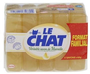 Le Chat - Savon de Marseille Solide - Douceur Glycérinée - 5 x 125g