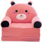 Plüsch faltbares Kindersofa Rückenlehne Sessel 2 in 1 faltbares Kindersofa niedliches Cartoon faules Sofa Kinder aufklappbares Schlafsofa für Wohnzimmer Schlafzimmer ohne Couchkissen (Pink, One Size)