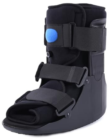 Botas de senderismo hinchables, ortopédicas, para fracturas, ultraligeras, para esguinces de tobillo, fractura por estrés, pie roto o tendinitis de Aquiles, negro (M)