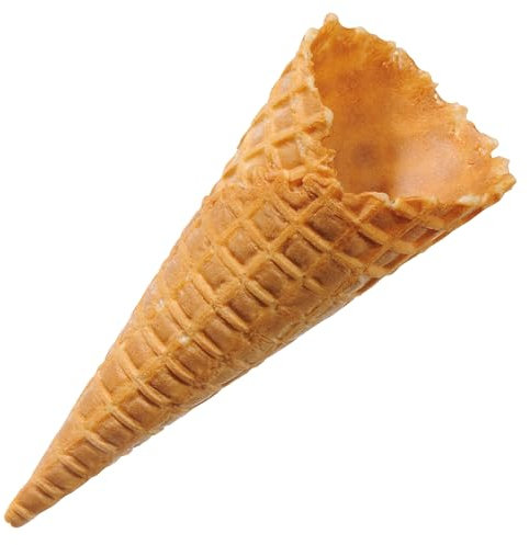 Bazko Süßes Eishörnchen Klein | Eiswaffeln Hörnchen 14 cm / 5,5 cm | 320 Stück | knusprige Eistüten für Softeis, Gelato, Sorbet | vegane Knuspertüten