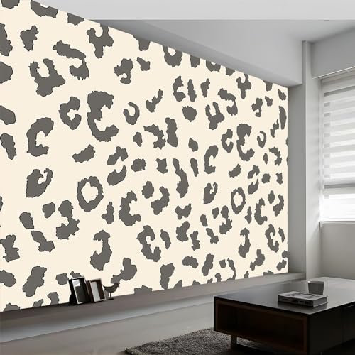 Wall Murals Animal Print Leopard Color Block Wallpaper, Cream Wall Mural Decorative Wallpapers for Living Room & Bedroom (Premium Nonwoven Fabric 220gsm, 200 x 140 cm (WxH))