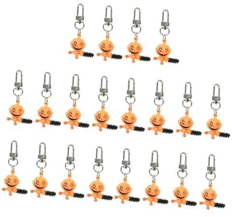 TENDYCOCO 20 Pcs Chainsaw Keychain Pumpkin Pendant Halloween Keychain Pendant Halloween Decor Jack o Lantern Pumpkin Keyring Adorn Halloween Party Electric Chainsaw Keyring Decor Zinc Alloy
