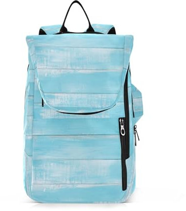 Caihoyu Tennis-Rucksack für Damen und Herren, atmungsaktiv, blaue Holzstruktur-Oberfläche, 3 Schläger, Badmintonschläger für Teenager, Jungen, Mädchen, Männer, Frauen