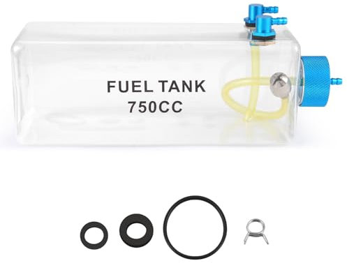 Yeihhtuk Tanque de combustible gasolina botella de plástico transparente 750CC CNC para RC Gas y Nitro Avión