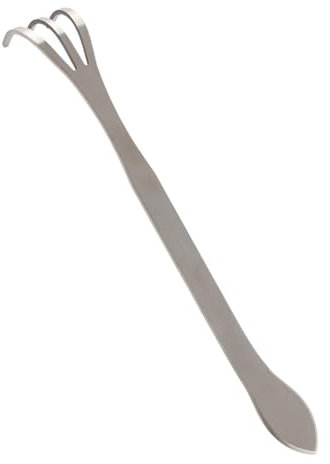 24CM Heavy Duty Stainless Steel Gardening Rake, 3 Tines Claw Cultivator for Soil, Weed, and Leaf Management in Small Pots. Ideal for Loosening, Turning, and Leveling