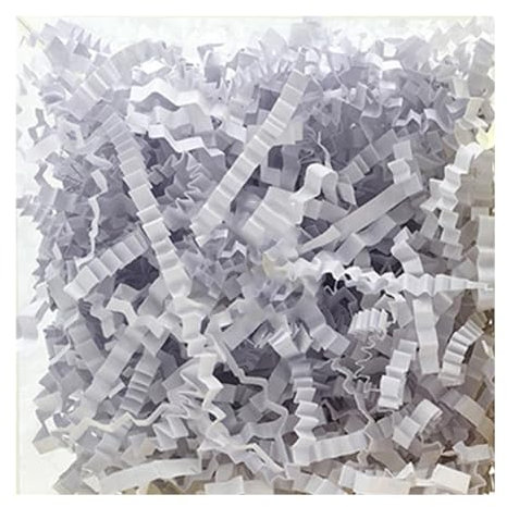 Herbe de Pâques recyclable, papier déchiqueté accrocheur, confettis à faire soi-même, emballage de remplissage résistant aux chocs pour l'école, la salle de classe, blanc