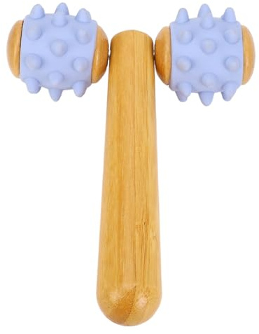 2er Set Handheld Holzmassage Roller Ergonomischer Muskelroller zur Entspannung f r Taille H ften Arme Nat rliche Holzmassage