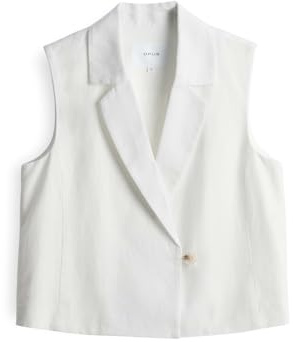 OPUS Damen Weste | Weste WINO Regular aus BCI Cotton Leinen Mix milk, 40
