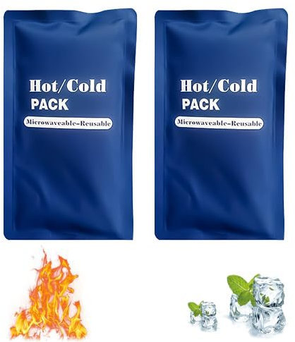 2 Compresse Fredde, Impacchi di Ghiaccio in Gel, Ghiaccio Riutilizzabile Caldo, Cuscinetti Refrigeranti, Cuscinetti Terapia Caldo/Freddo per Alleviare L'emicrania, Occhi Gonfie e Sinus Stress