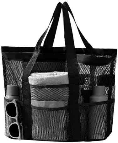 BDKMMS Mesh Bag, Portable & Large Capacity Hanging Shower Pouch with Comfortable Handle, Quick Dry Shower Caddy for Bathroom, Camping, Travel