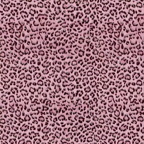 Simon&Siff Leopard Print Peel and Stick Wallpaper 17.3x60 Black/Pink Removable Wallpaper Renter Friendly Waterproof Contact Paper for Bedroom Bathroom Living Room Cabinet