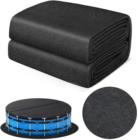 Tapis de piscine d'extérieur épais 200 g/m² - Rond 305 - Design sans couture - Protection anti-crevaison - Découpable - Pour piscine - Tapis de protection gonflable (305 cm)