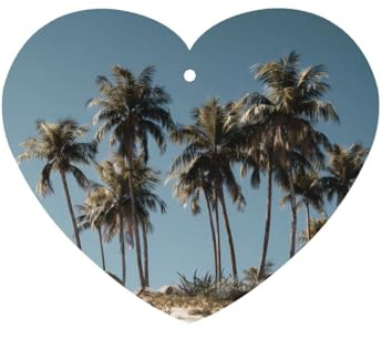 JKDGOJ Palm trees by the sea Pattern 6-piece Heart Shape car air freshener with hanging type car accessories