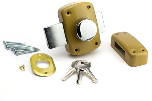 Metalux - METALUX série 843- Verrou de sécurité en applique couleur bronze Verrou à bouton pour porte d'entrée ou porte de garage