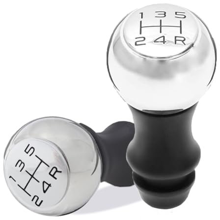 Schaltknauf 5 Gang Schalthebel knäufe Schaltknopf Gear shift knob Universal (Weiß)