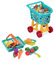 Battat Einkaufswagen Kinder 60 Teile mit Spielzeug Einkaufskorb, Obst und Gemüse zum Schneiden – Kinderküche, Spielküche, Kaufladen Zubehör ab 3 Jahre