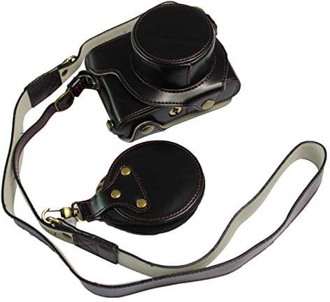 SundayZaZa Vollschutz Bottom Opening Version Schutz PU-Leder Kameratasche Tasche für Leica D-LUX 7 Schwarz